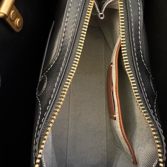 Coach Rogue 31 Black Leather Satchel with Gold Accents - Picture 7 of 9